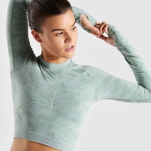 GYMSHARK Seamless Long Sleeve Crop Top
